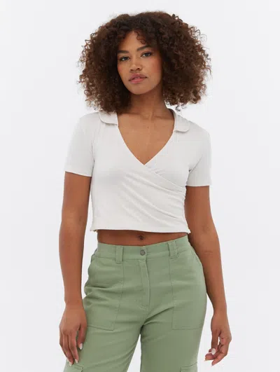 Bench Constance Collared Crop Top In White