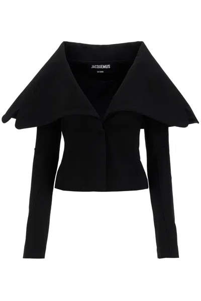 Shop Jacquemus Jersey Blazer The Jacket Vest In Black