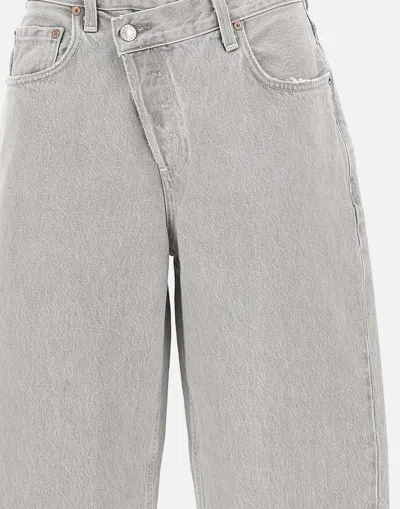 Agolde Criss Cross Wide High Rise Jeans In Blue