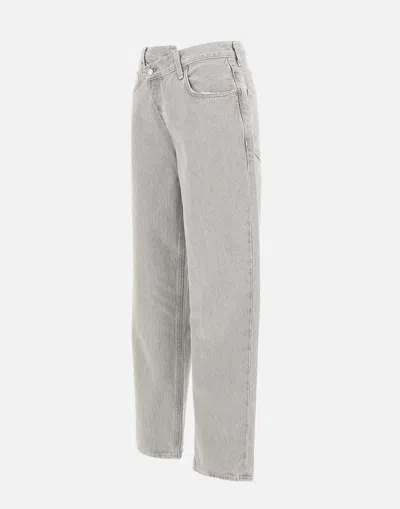 Agolde Criss Cross Wide High Rise Jeans In Blue