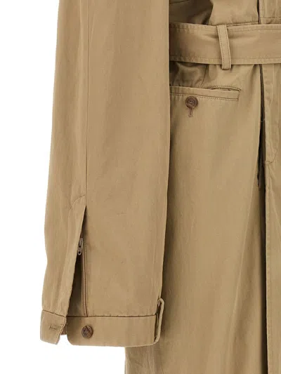 Balenciaga Maxi Deconstructed Trench Coat In Desert Beige