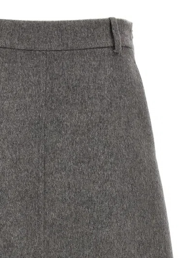 Brunello Cucinelli Grey Virgin Wool Flute Skirt
