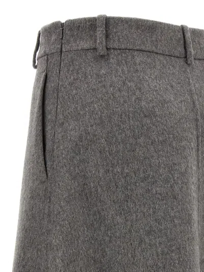 Brunello Cucinelli Grey Virgin Wool Flute Skirt