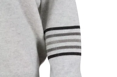 Brunello Cucinelli Cashmere V-neck Sweater With Rows Of Jewels On The Arm In Grey