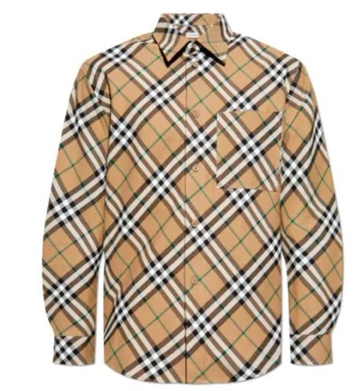 Burberry Check Print Cotton Shirt In Linden Ip Check