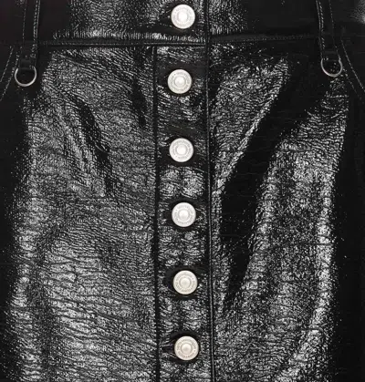 Courrèges Multiflex Patent-finish Midi Skirt In Black