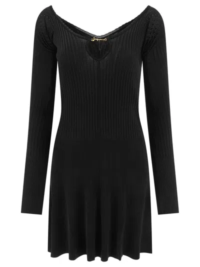 Jacquemus Womens Black Logo-plaque Slim-fit Knitted Mini Dress In Black