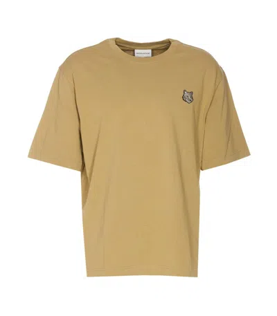 Maison Kitsuné Cotton T-shirt With Patch In Green