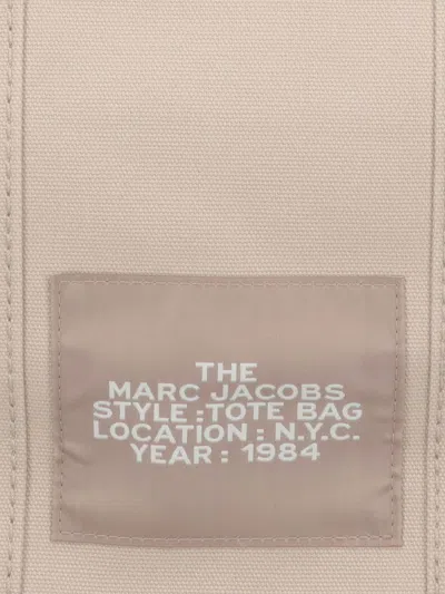 Marc Jacobs Tote Bag With Detachable Strap And Bold Lettering In Beige