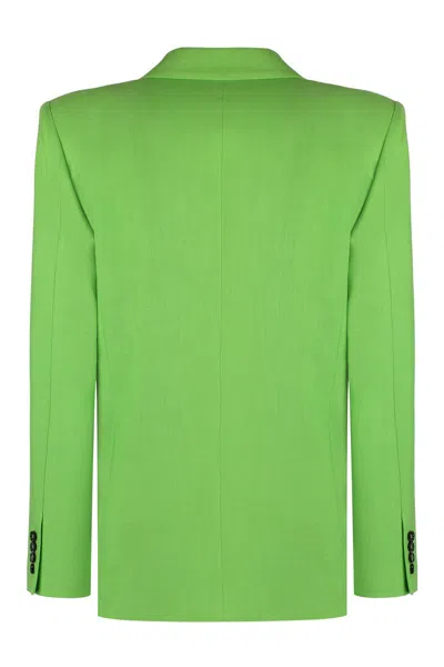 Msgm Fitted Blazer With Single Button Front In Green