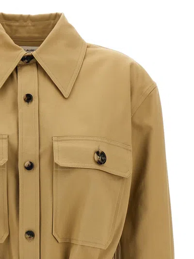 Saint Laurent Saharan Drill Shirt In In Beige