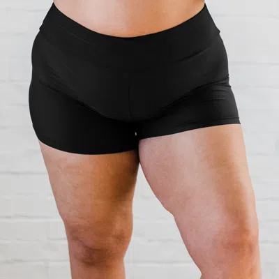 Calypsa Plus Size Swim Shorts In Black