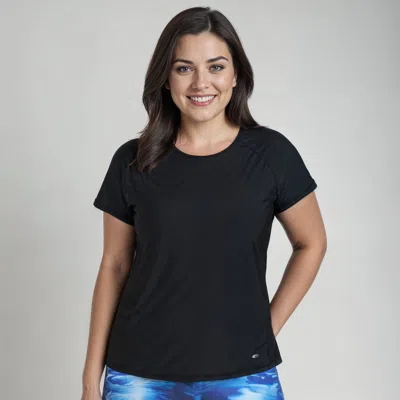 Calypsa Plus Size Loose Fit Adele Swim Top In Black