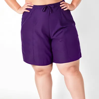 Calypsa Women's Plus 7" Board Shorts In Beige