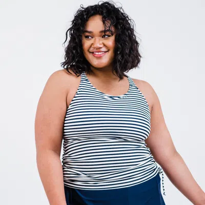 CALYPSA WOMEN'S PLUS MAYA MAYA TANKINI SWIM TOP WITH REMOVABLE CUPS - PATTERNS 