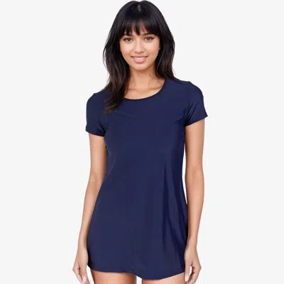 Calypsa Women's Anna Longer Length Swim Tunic In Blue