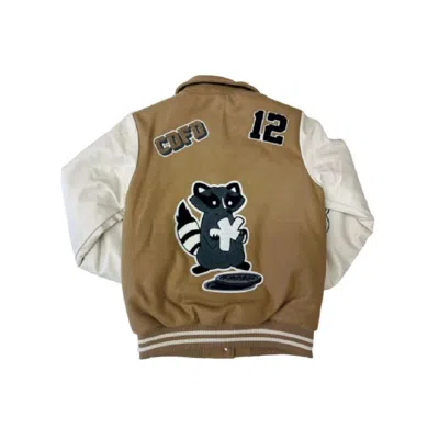 Comme Des Fuckdown Chic Cotton And Faux Leather Bomber Jacket In Brown