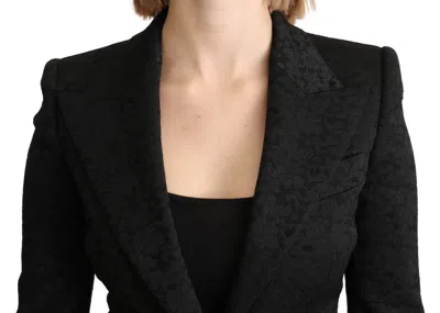 Shop Dolce & Gabbana Elegant Black Brocade Single Breasted Women's Blazer