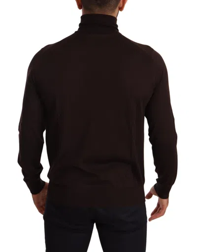 Dolce & Gabbana Brown Cashmere Turtleneck Pullover Sweater In Brown