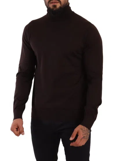 Dolce & Gabbana Brown Cashmere Turtleneck Pullover Sweater In Brown