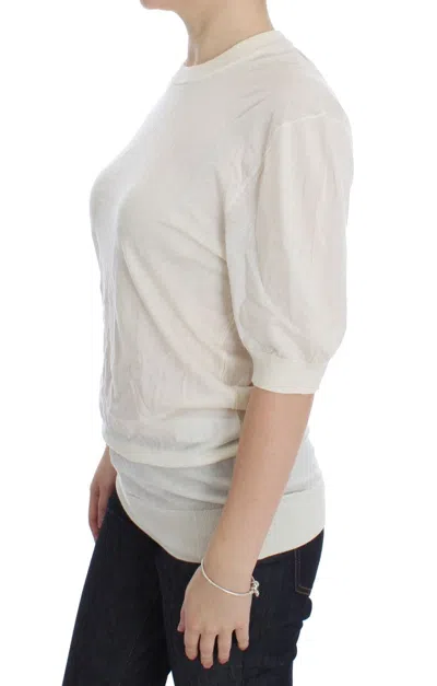 Dolce & Gabbana Elegant White Cashmere Sweater In White