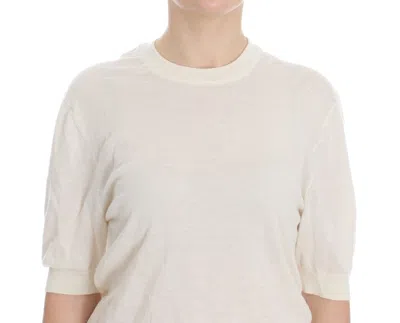 Dolce & Gabbana Elegant White Cashmere Sweater In White