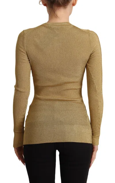 Dolce & Gabbana Gold Viscose Blend Buttons Cardigan Sweater In Gold