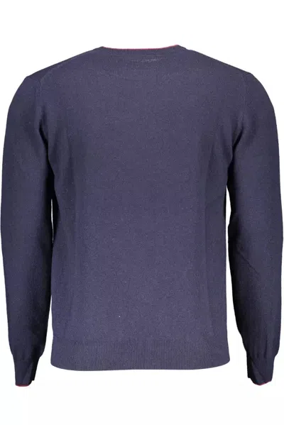 Harmont & Blaine Crew Neck Embroidered Blue Sweater
