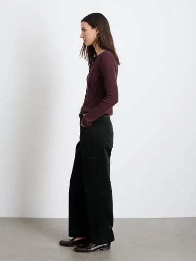 Alex Mill Kb Ribbed Cardigan In Mahogany