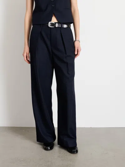 Alex Mill Soho Trouser In Wool In Dark Navy
