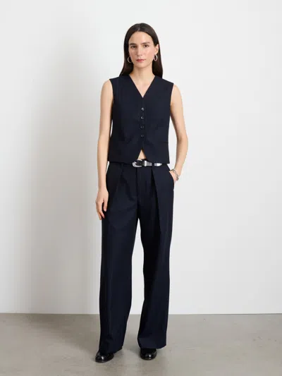 Alex Mill Soho Trouser In Wool In Dark Navy