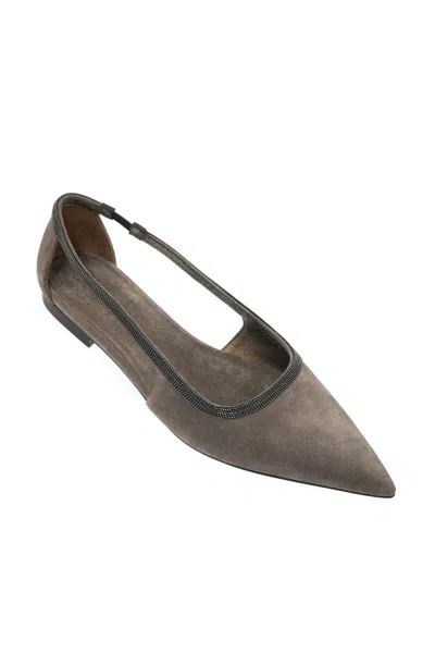 Shop Brunello Cucinelli Ballerinas With Precious