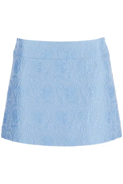 Dolce & Gabbana Textured A-line Skirt With Floral Pattern And Refined Silhouette
