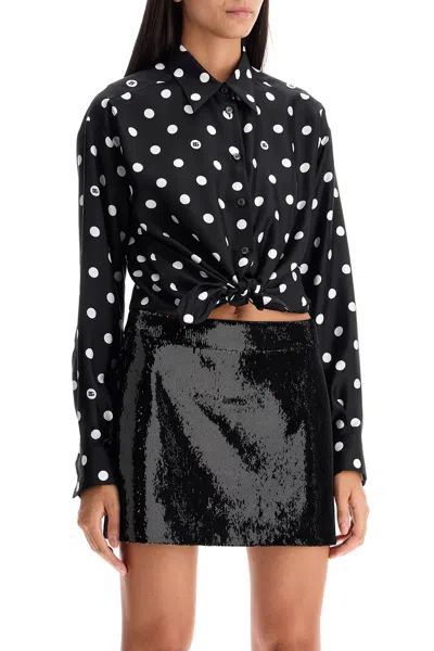 Shop Dolce & Gabbana Silk Polka Dot Print Blouse