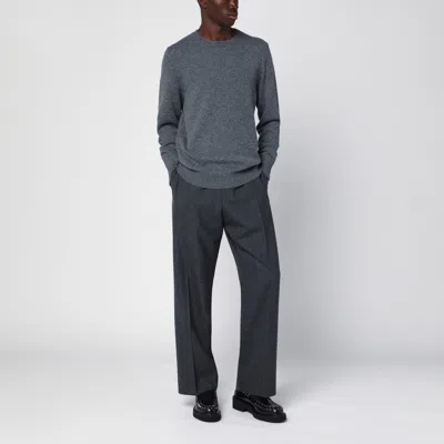 Drumohr Grey Crew-neck Sweater In Cashmere