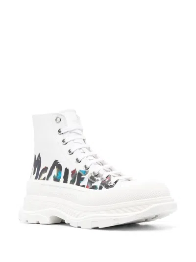 Alexander Mcqueen Tread Slick Canvas Sneakers In White