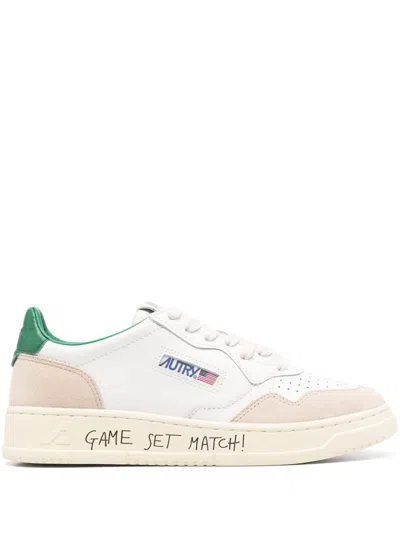 Shop Autry Medalist Low Leather And Suede Sneakers In Green