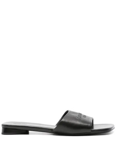 Shop Balenciaga Duty Free Flat Sandals In Black