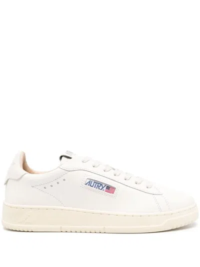 Shop Autry Dallas Low Leather Sneakers In White