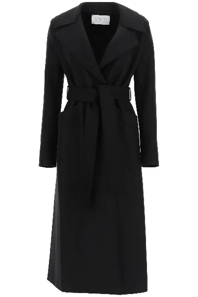 Shop Harris Wharf London Long Coat In Pressed Wool