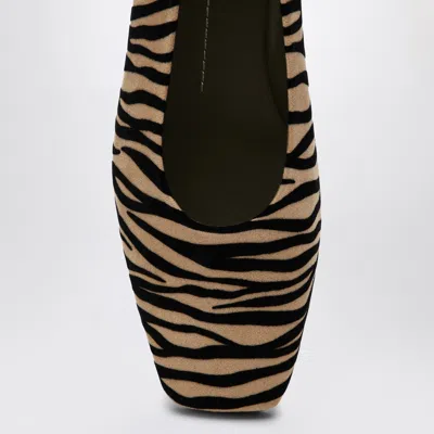 Maria Luca Augusta Zebra Ankle-chain Ballerina Flats