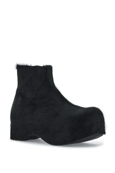 Shop Marni 'long Haired Chunky Ankle Boots