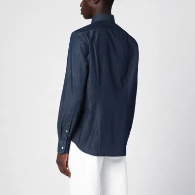 Xacus Indigo Blue Denim Cotton Shirt