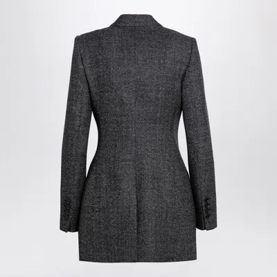 Dolce & Gabbana Anthracite Grey Tweed Double-breasted Jacket In Multicolor