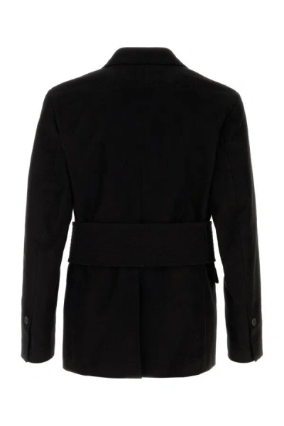Ferragamo Single-breasted Cotton Blazer In Black