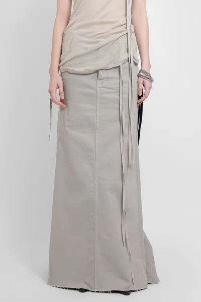 Ann Demeulemeester Beige Goele Denim Maxi Skirt In Beige