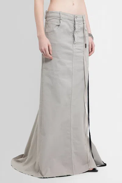 Ann Demeulemeester Beige Goele Denim Maxi Skirt In Beige