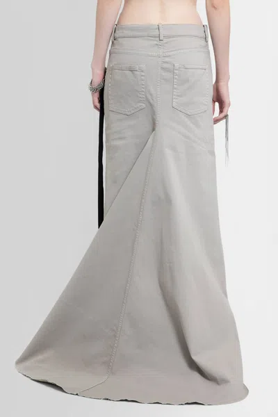 Ann Demeulemeester Beige Goele Denim Maxi Skirt In Beige