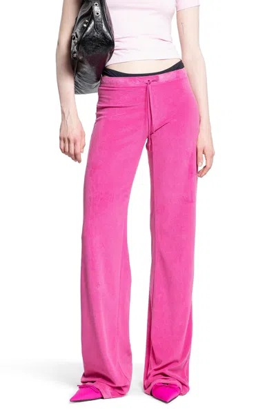 Balenciaga Drawstring Track Pants In Pink