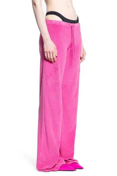 Balenciaga Drawstring Track Pants In Pink